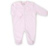 Natdragt til baby med fødder lyserød/hvid str. 74