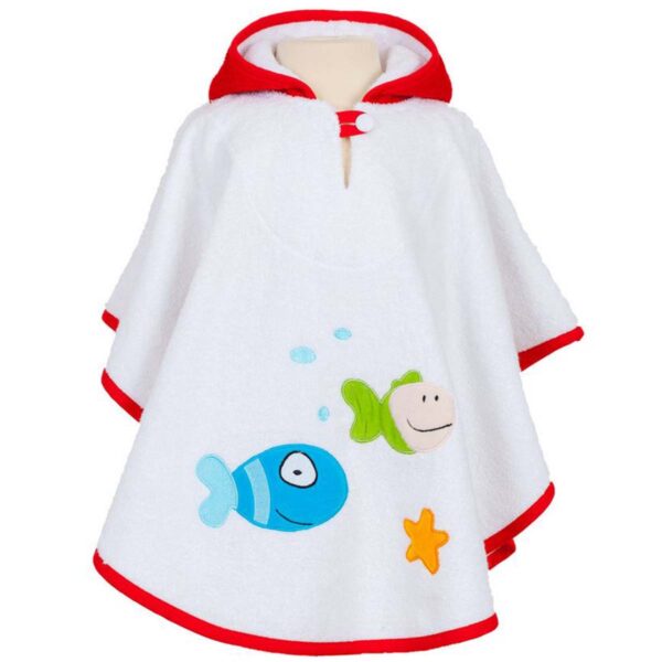Badeponcho til børn med søde havdyr