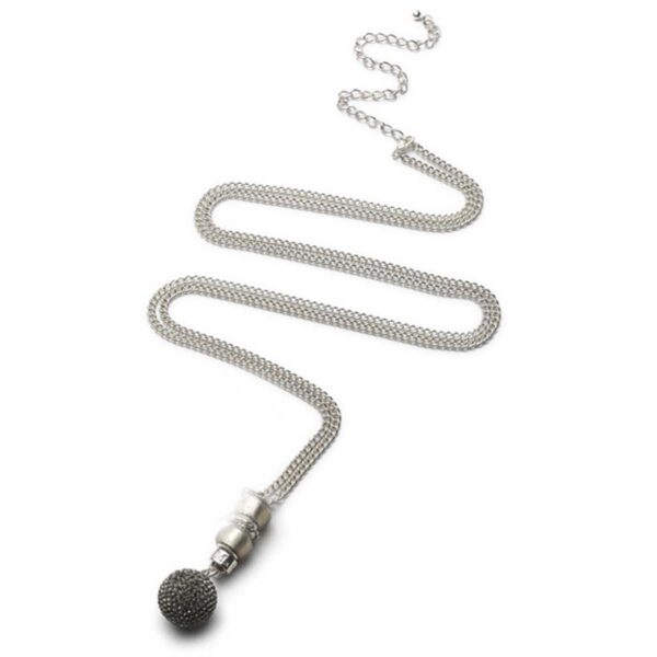 Bola graviditetssmykke deluxe med perler og sorte krystalsten