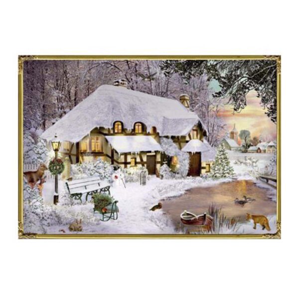 Coppenrath Julekalender Julekort Nostalgisk vinter hus i skoven