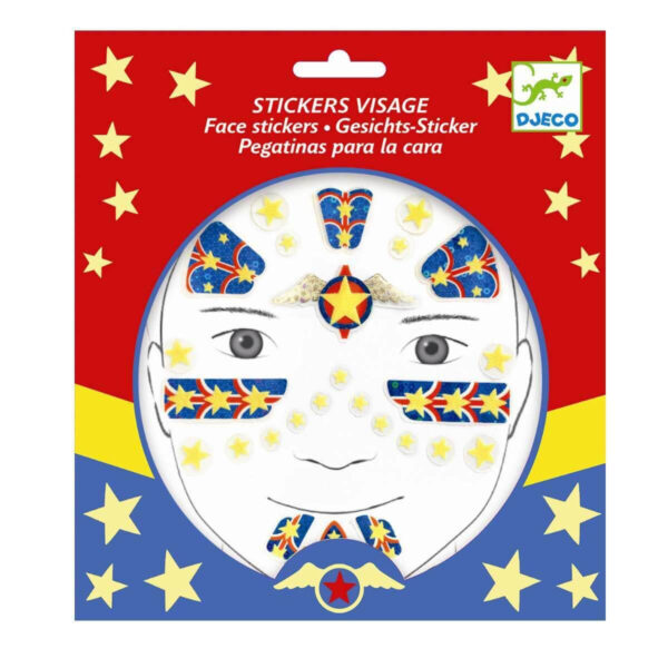 Ansigtsklistermærker Superhelt fra Djeco