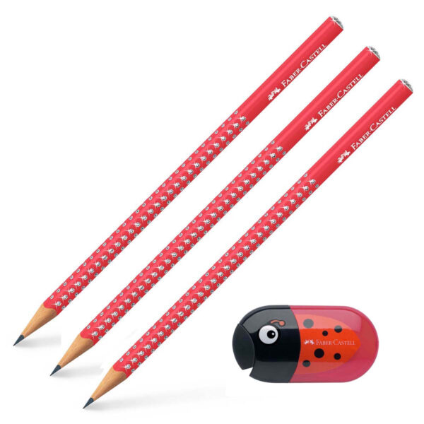 Faber-Castell 3 stk sparkle blyanter og Mariehøne