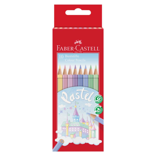 Faber-Castell 6 kantet farveblyanter pastel 10 stk