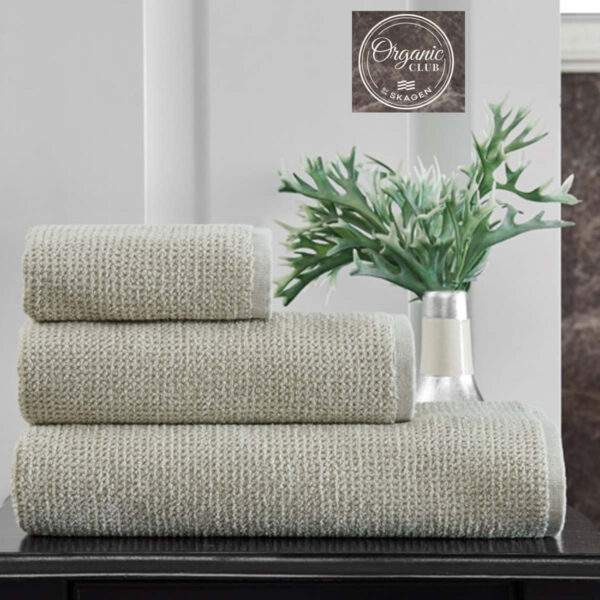 BY SKAGEN gæstehåndklæde støvet grøn