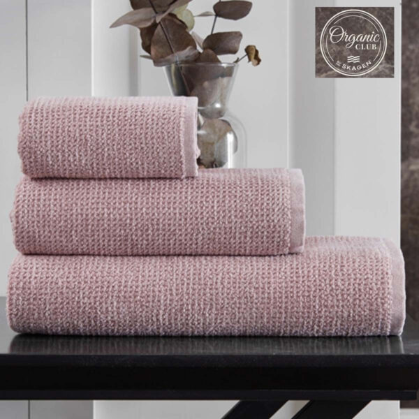 BY SKAGEN badehåndklæde støvet rosa