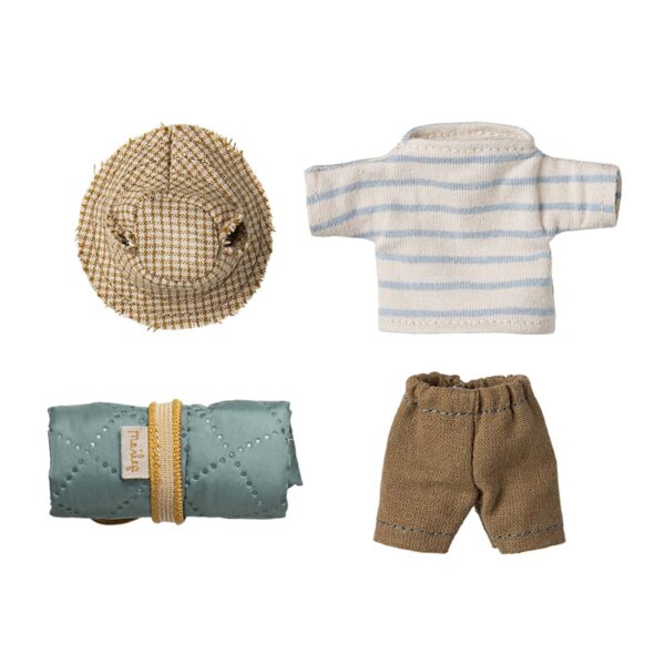 Maileg storebror vandremus med sovepose brun hat