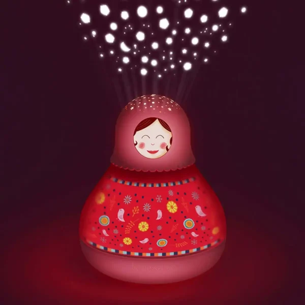 Trousselier Babushka natlampe – projektor stjernelampe med vuggevise