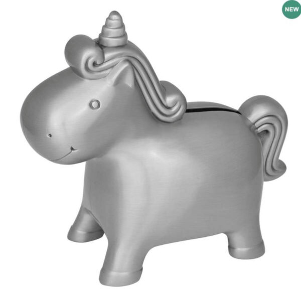 Sparebøsse Enhjørning med navn og dato fra Nordahl Andersen