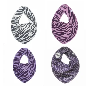 Pippi bandana savlesmæk med navn i zebra- eller leopardprint