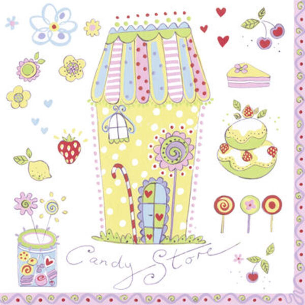 Servietter til fødselsdag med kagehus