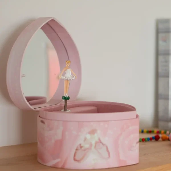 Smykkeskrin med musik til børn hjerteformet ballerina fra Trousselier