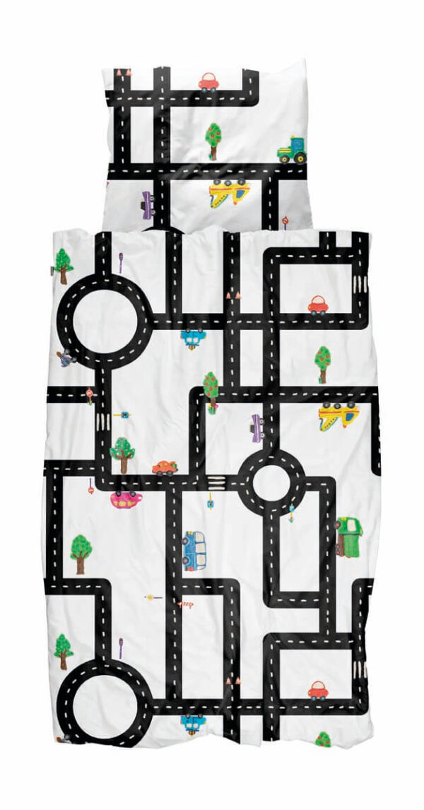 Junior Sengetøj 100% Bomuld Bilbane fra Snurk