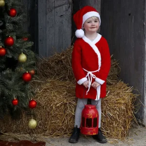 Strikkeopskrift strikket nissedragt og nissehue