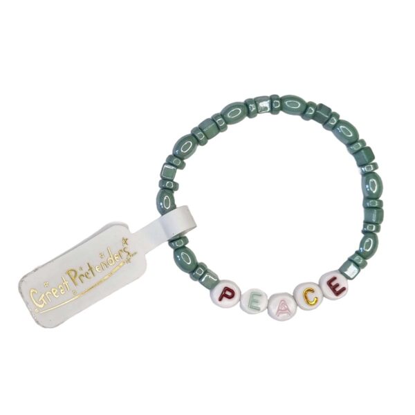 Børnearmbånd med guld perler og PEACE
