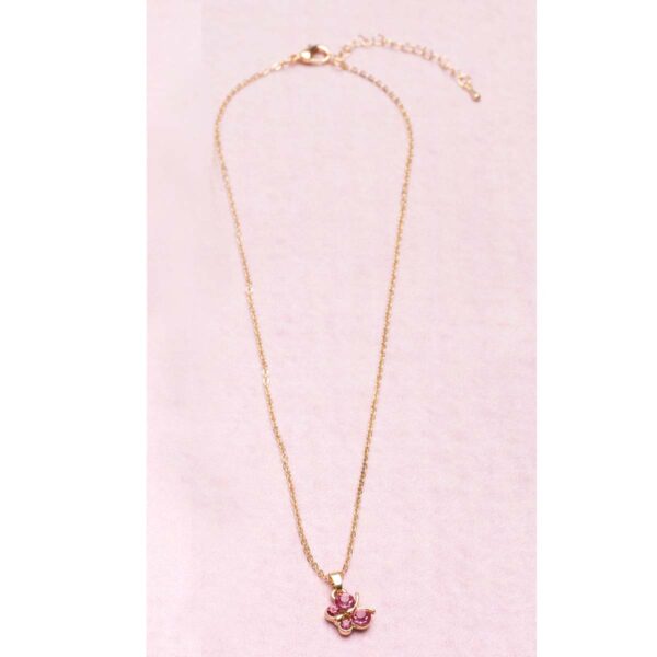 Great Pretenders børnehalskæde diamant sommerfugl pink