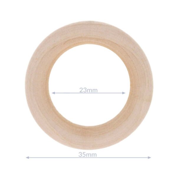 Træring i ubehandlet naturtræ 35 mm