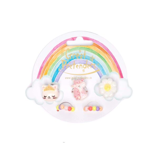 Børneringe regnbue one size fra Great Pretenders