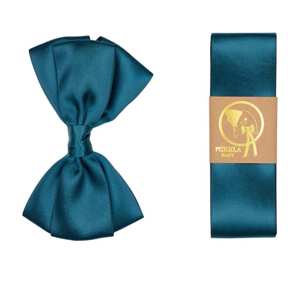 Dåbsbånd med sløjfe silke Military Blue