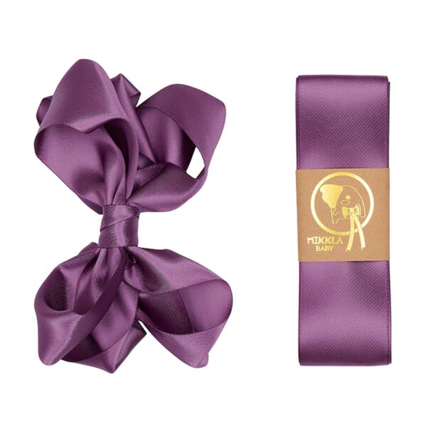 Dåbsbånd med sløjfe silke Amethyst