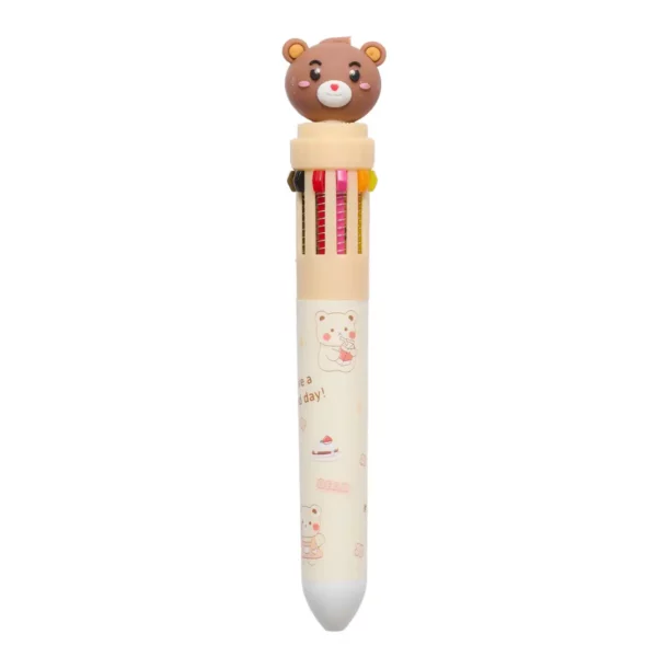 Kuglepen med 10 farver Bamse creme