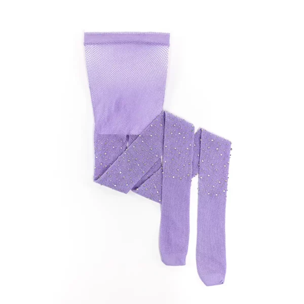 Strømpebukser med rhinsten lilla