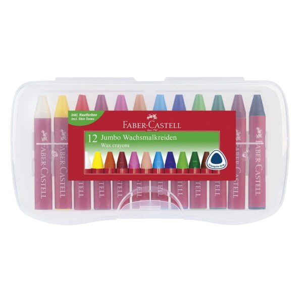 Faber-Castell Jumbo Voksfarver 12 stk.