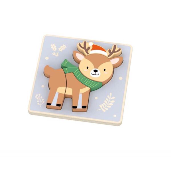 Jule Puslespil træ 1 år rensdyr