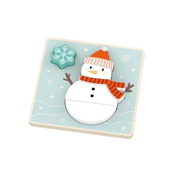 Jule Puslespil træ 1 år Snemand