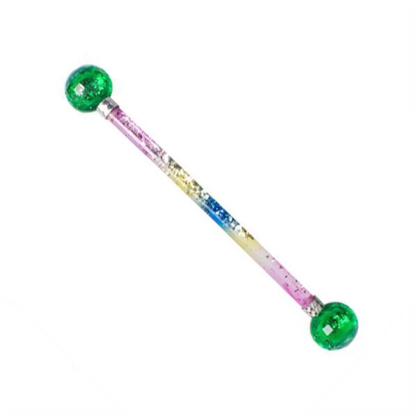 Tryllestav med glimmer og bolde grøn