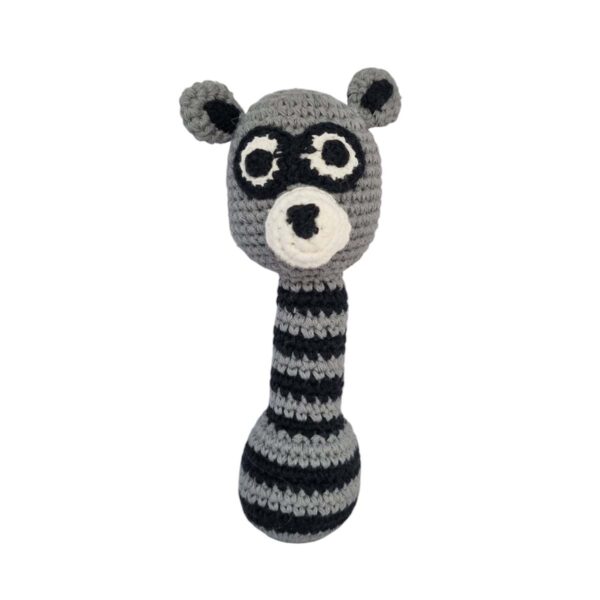 Hånd hæklet rangle grå kat fra Smallstuff