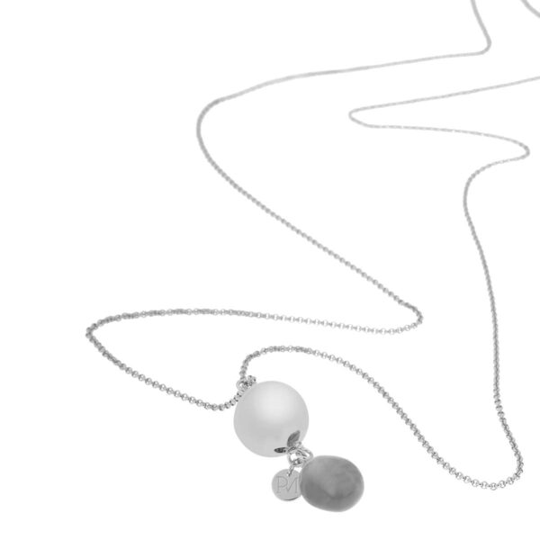 Bola Graviditetssmykke i Sølv med Grå Agat