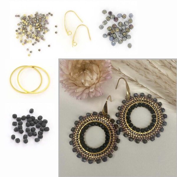 Miyuki perle øreringe sæt bronze guld med Delica smykkeperler