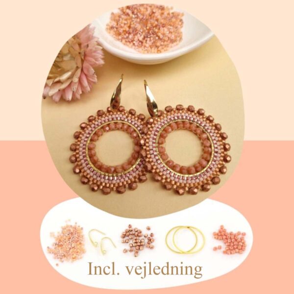 Miyuki perle øreringe sæt rosa guld med Delica smykkeperler
