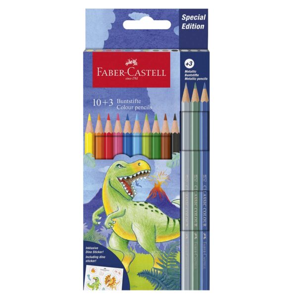 Faber-Castell Farveblyanter Dinosaur 10+3 stk.