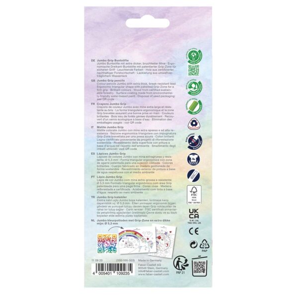 Faber-Castell Grip Jumbo akvarel farveblyanter 8+2 stk.