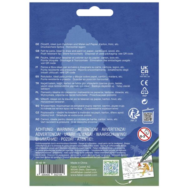 Faber-Castell tusser til børn dinosaur 10+3 stk.