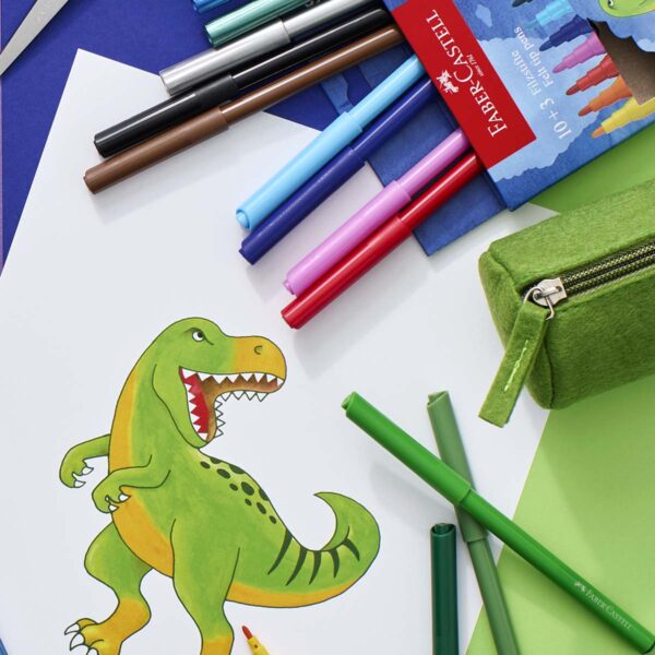 Faber-Castell tusser til børn dinosaur 10+3 stk.