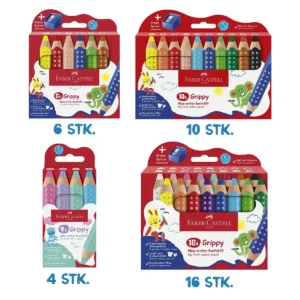 Faber-Castell XXL Jumbo Grippy Farveblyanter til små børn med blyantspidser – Farver der Skaber Fantasi og Færdigheder