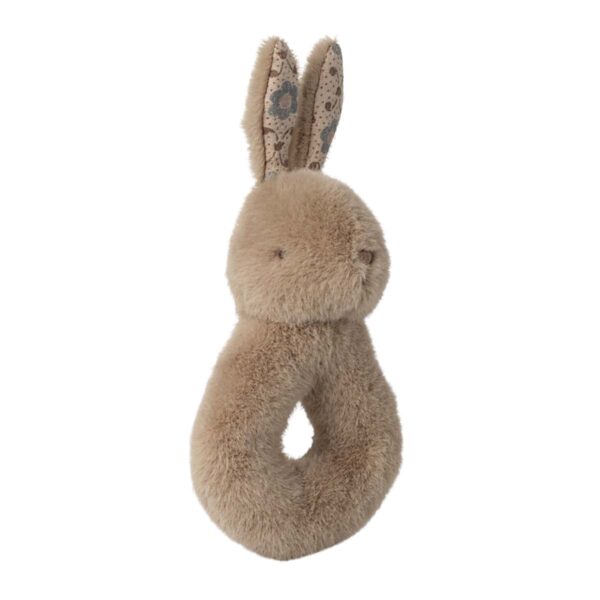 Maileg ranglesæt med kanin og stofble i lys fersken