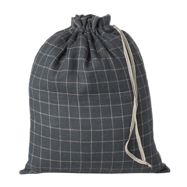 Maileg Julesæk med Navn Sand/Blå tern