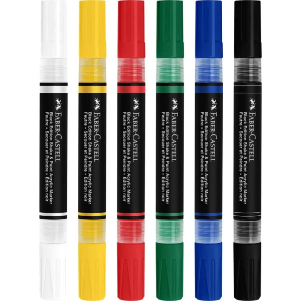 Faber-Castell Black Edition Shake & Paint akryltuscher 6 stk.