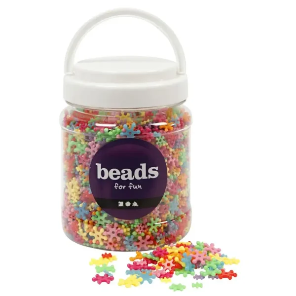 Farverige plastperler til smykker til børn