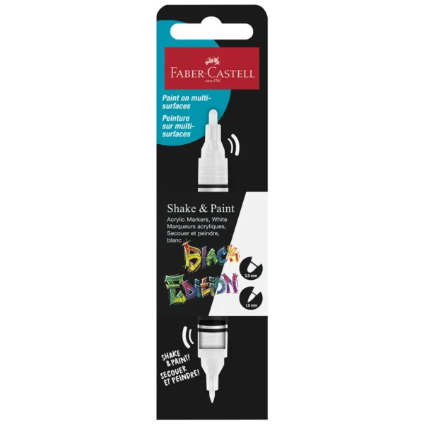Faber-Castell Black Edition Shake & Paint akryltuscher hvid