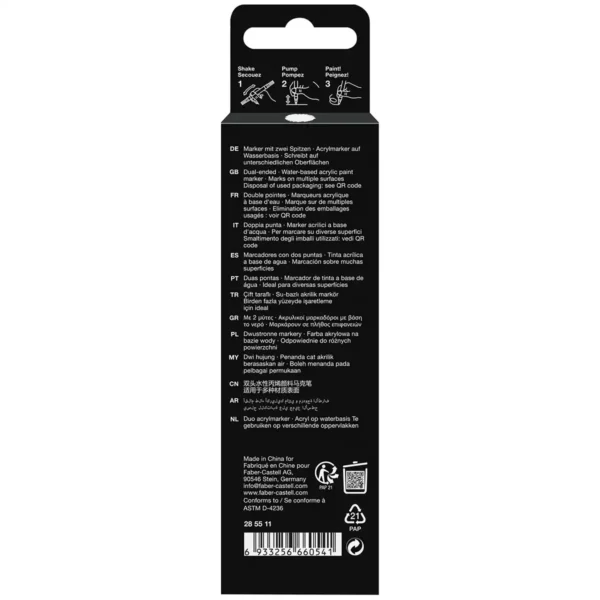 Faber-Castell Black Edition Shake & Paint akryltuscher hvid