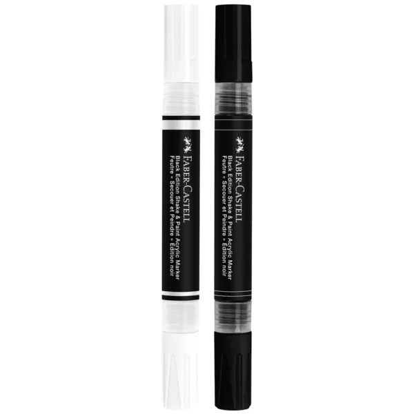 Faber-Castell Black Edition Shake & Paint akryltuscher Sort/hvid