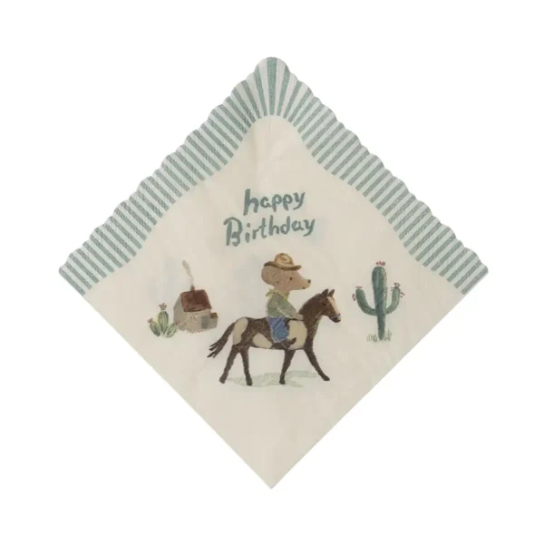 Fødselsdag servietter med cowboy fra Maileg – Gør festen til en leg