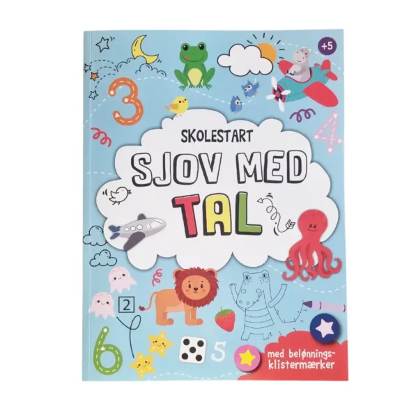 Sjov skolestart med tal og opgaver - Opgavebog skolestart sjov med tal - Klar til skolestart 2025 med tal og grin