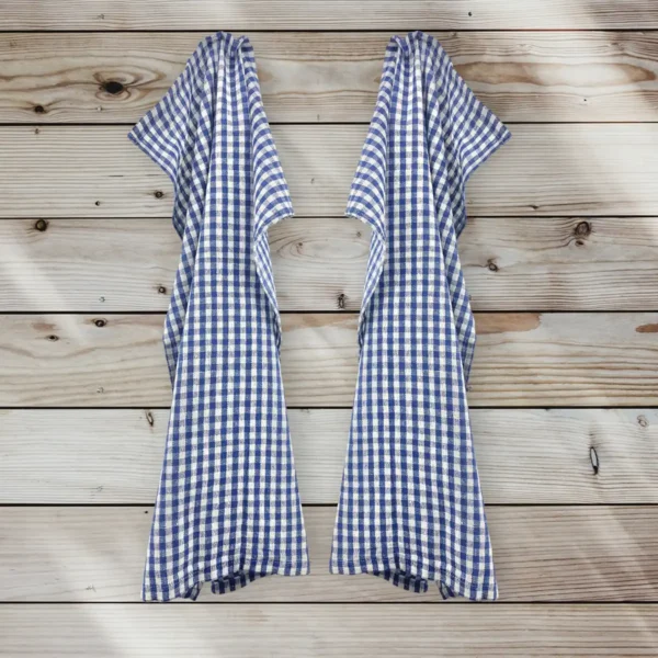 BY SKAGEN viskestykke blå klassisk tern – Tidløs funktion i smukt nordisk design