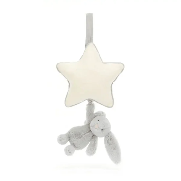 Jellycat Bashful silver kanin musikuro