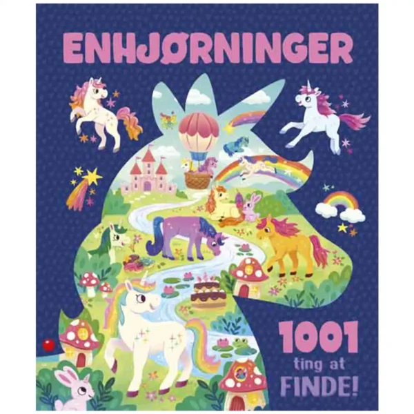 Søg og find bog 1001 ting at finde Enhjørninger – tag med Regnbue og Glimmer på eventyr